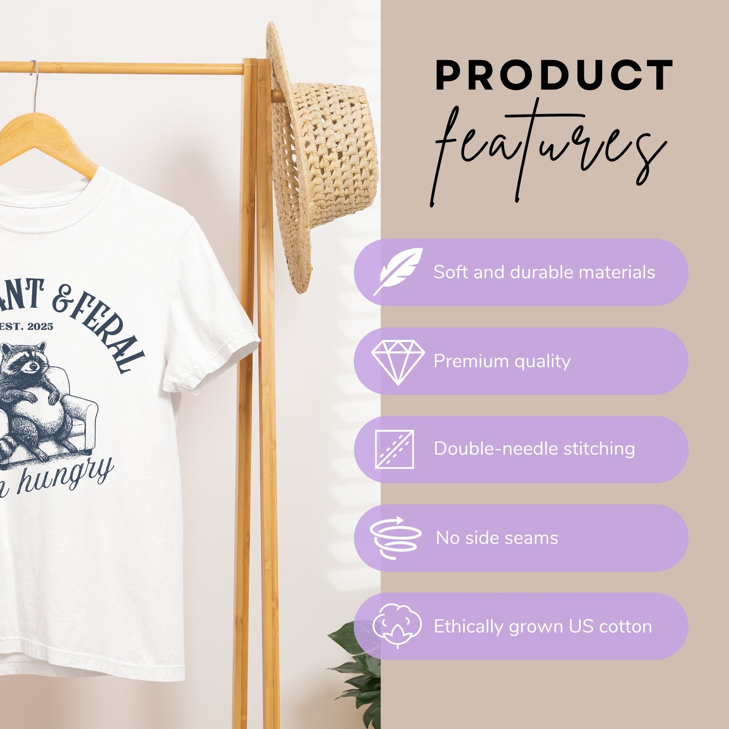 Pregnant and Feral - Cute Pregnancy Reavealing T-Shirt