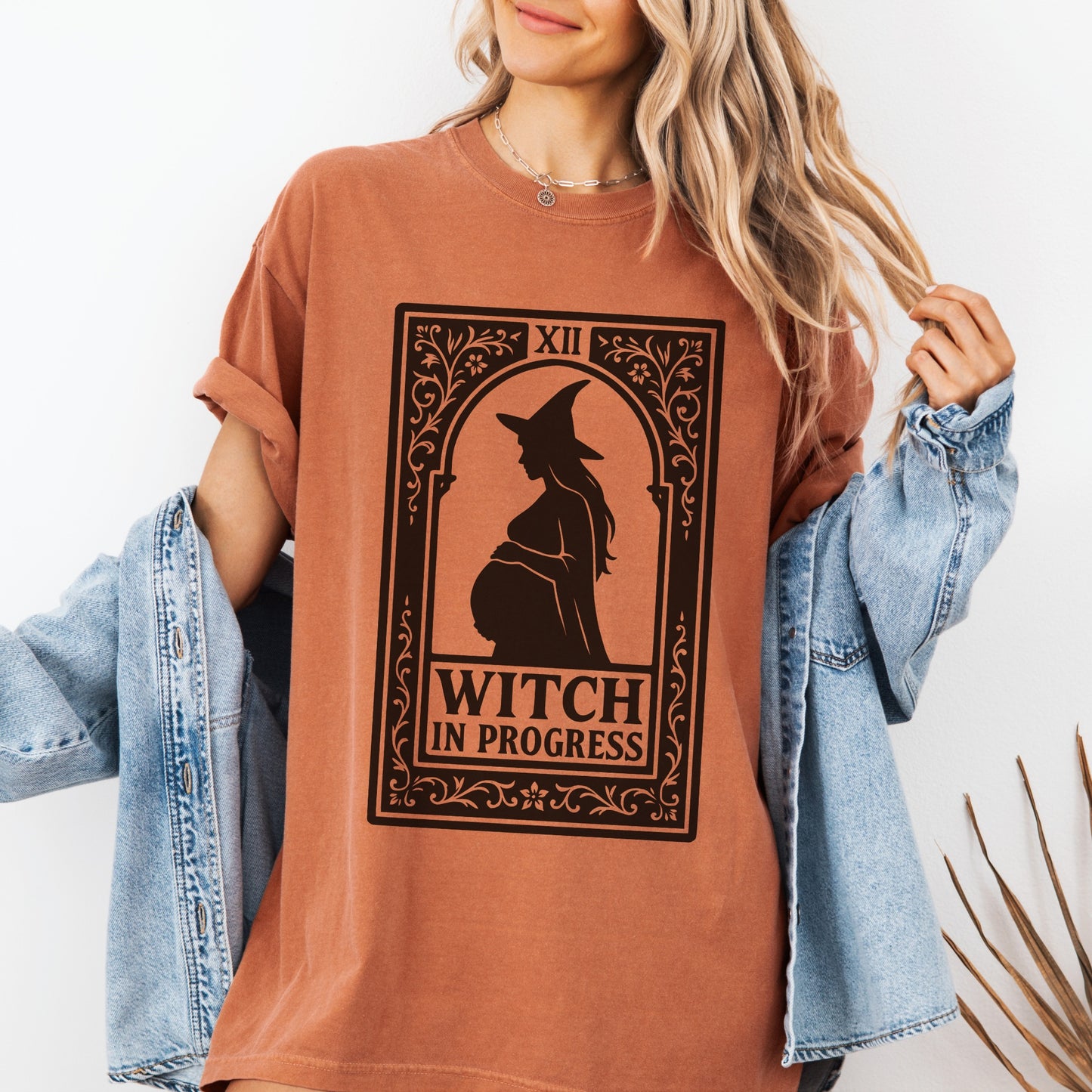 Witch In Progress - Cute Halloween Pregnancy Announcement T-Shirt