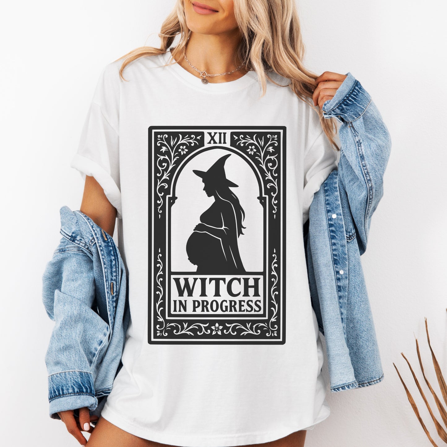 Witch In Progress - Cute Halloween Pregnancy Announcement T-Shirt