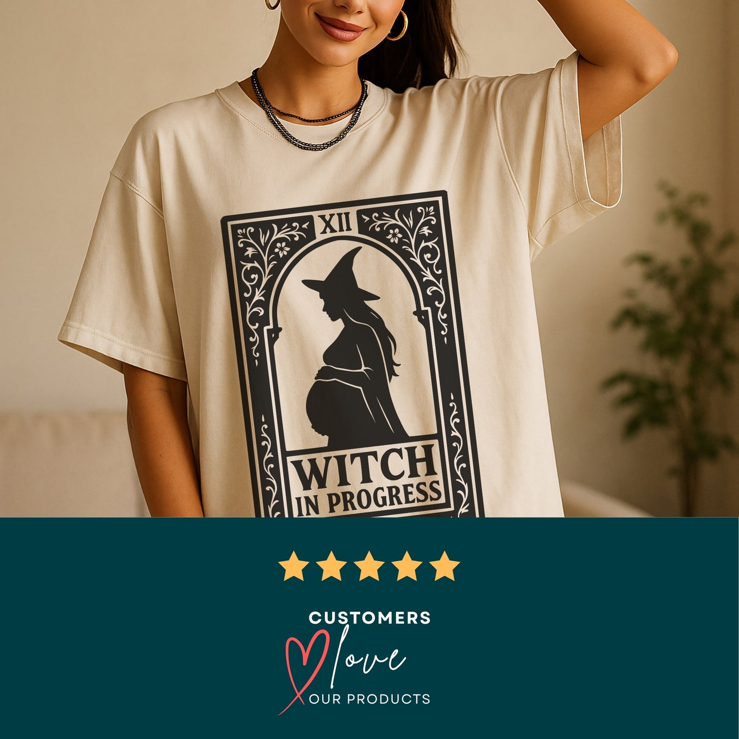 Witch In Progress - Cute Halloween Pregnancy Announcement T-Shirt