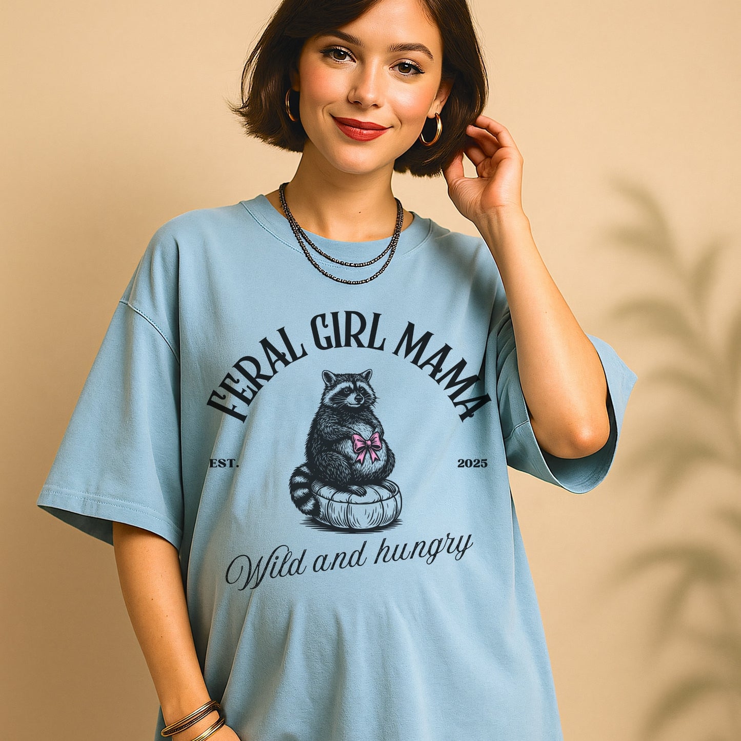 Feral Girl Mama - Cute Baby Bump Reveal T-Shirt