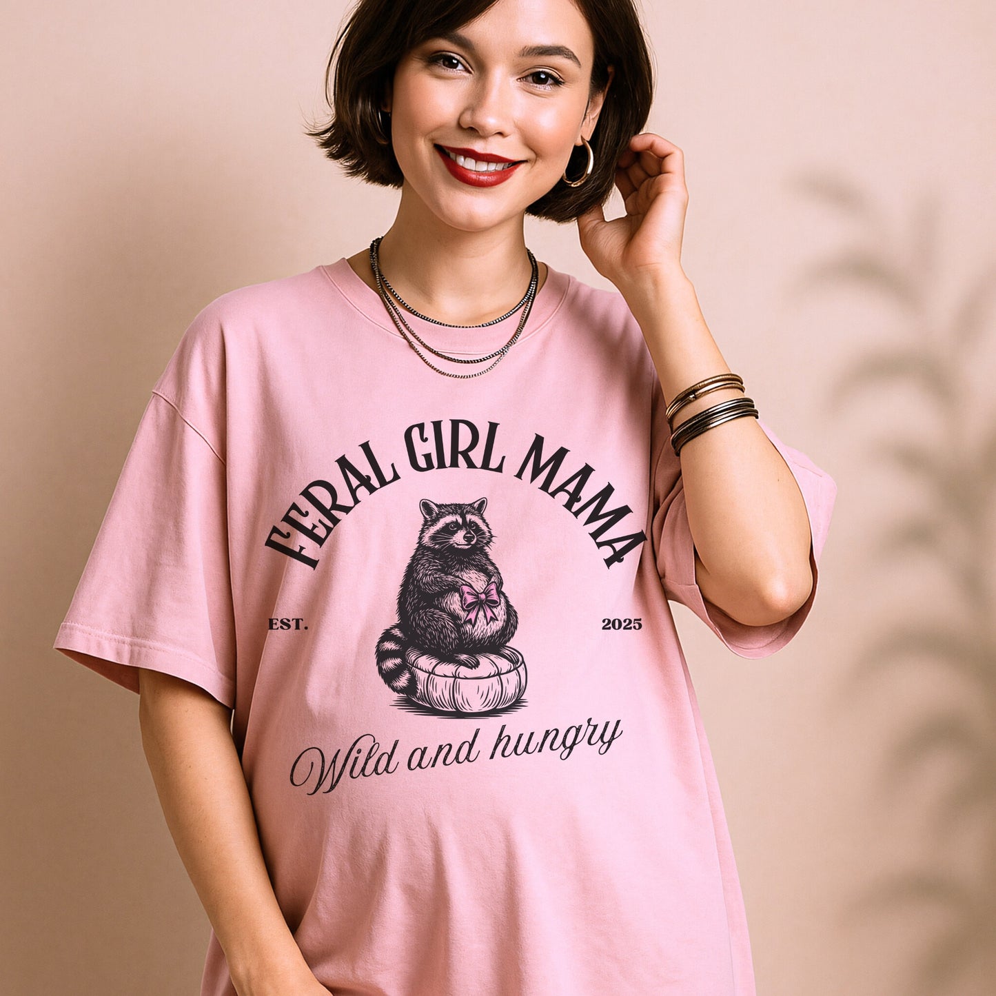 Feral Girl Mama - Cute Baby Bump Reveal T-Shirt