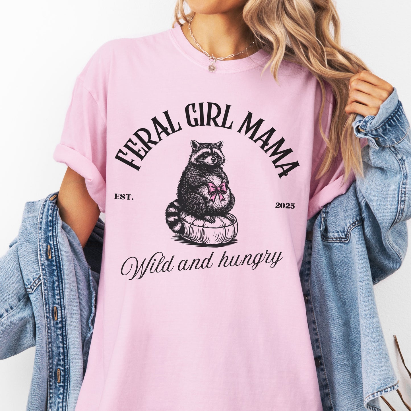 Feral Girl Mama - Cute Baby Bump Reveal T-Shirt
