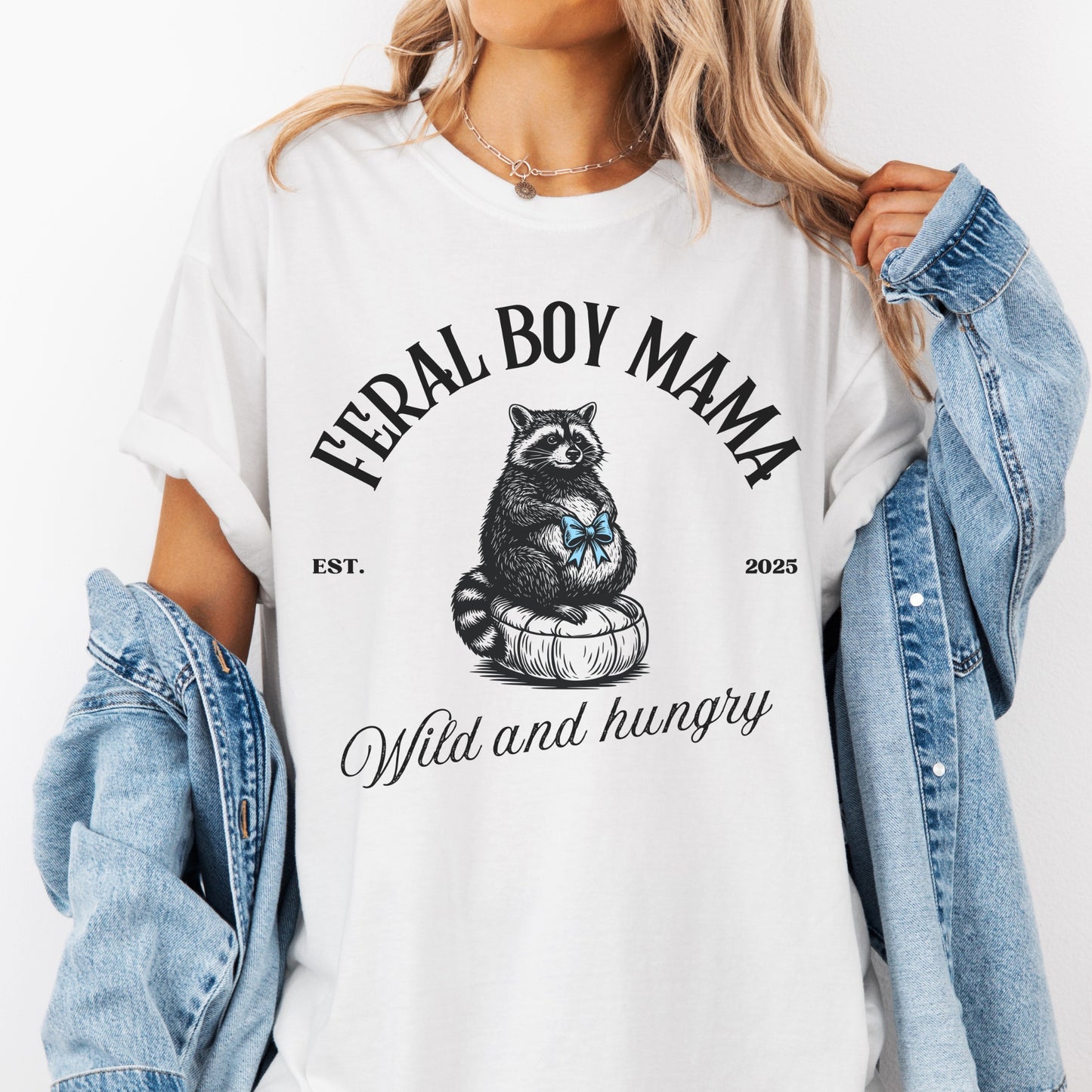 Feral Boy Mama T-Shirt - Funny Pregnancy Announcement Gift