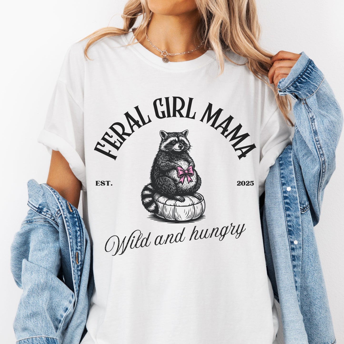 Feral Girl Mama - Cute Baby Bump Reveal T-Shirt