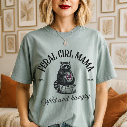Feral Girl Mama - Cute Baby Bump Reveal T-Shirt