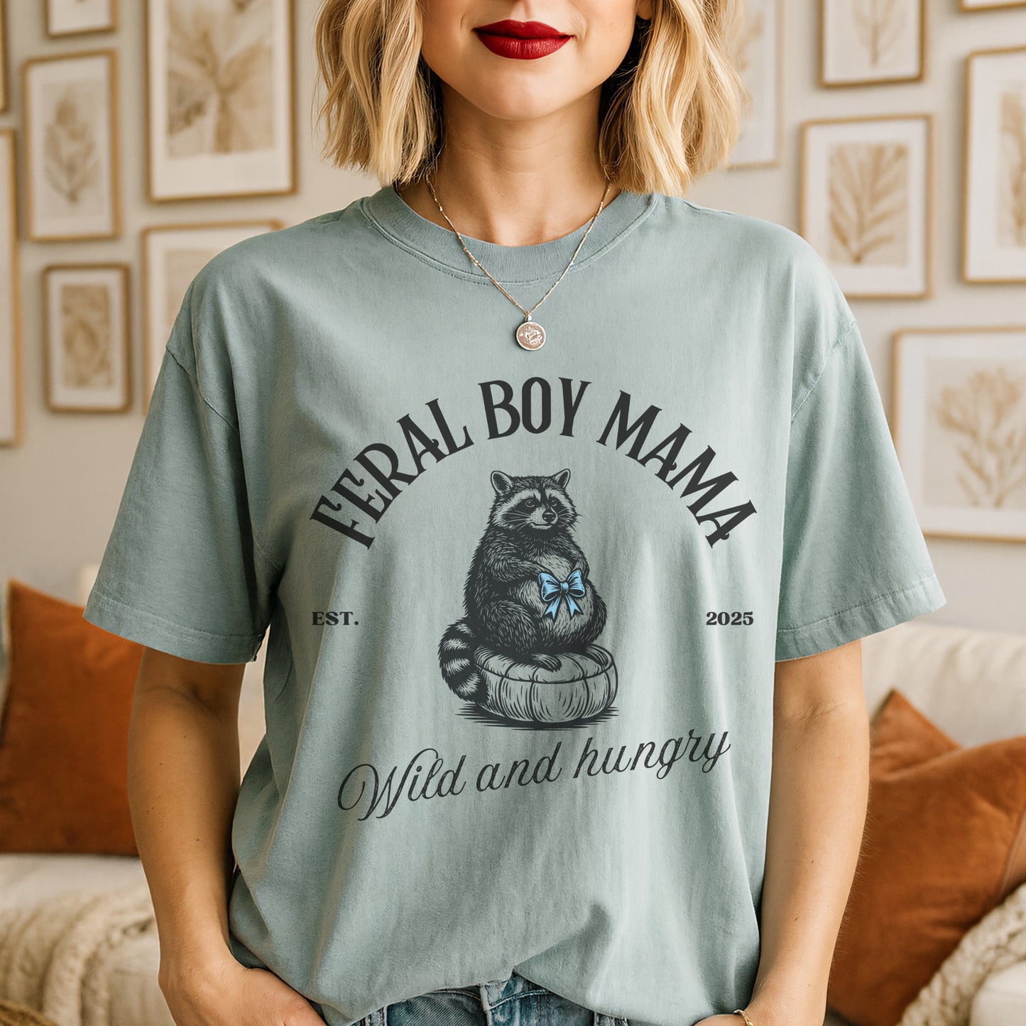 Feral Boy Mama T-Shirt - Funny Pregnancy Announcement Gift