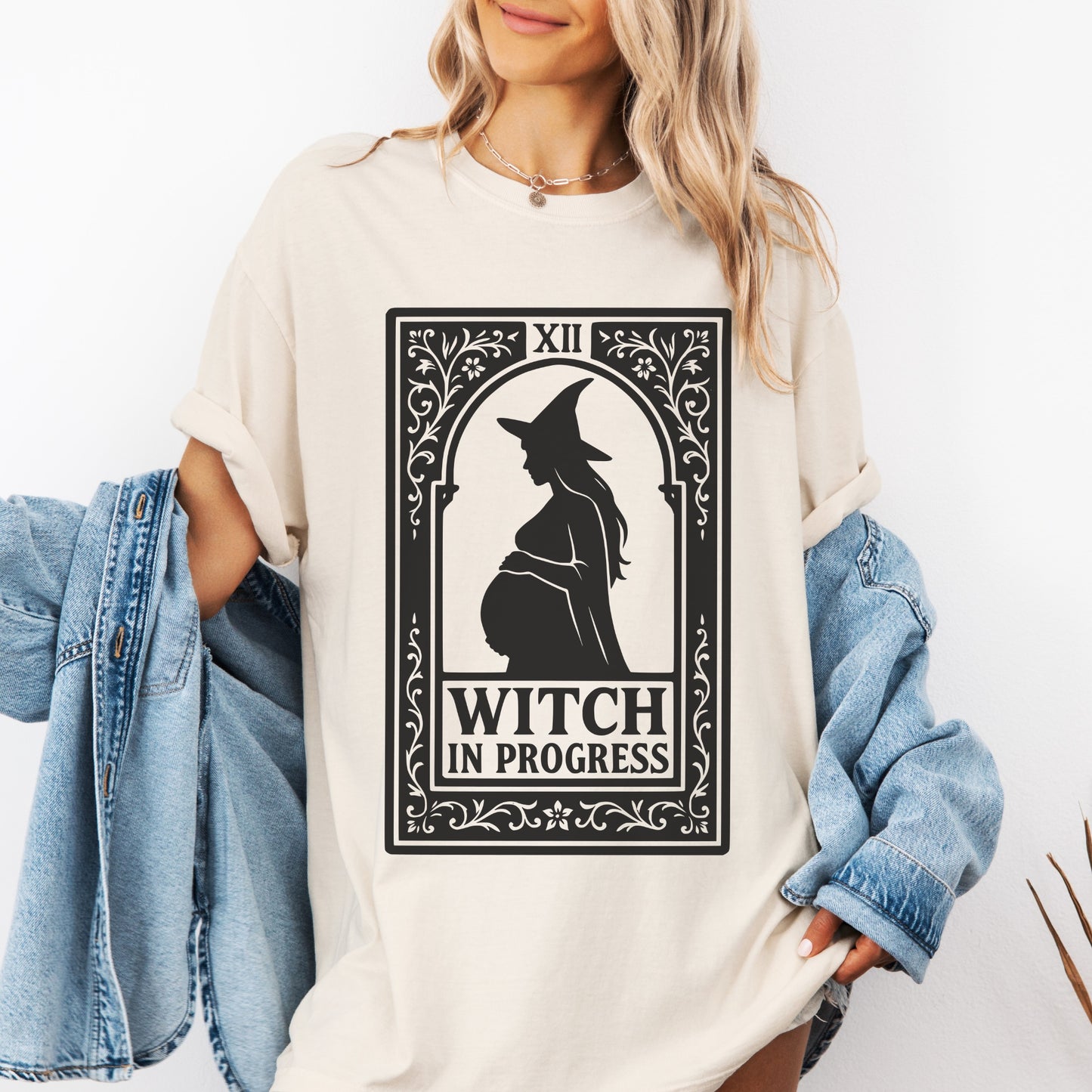 Witch In Progress - Cute Halloween Pregnancy Announcement T-Shirt