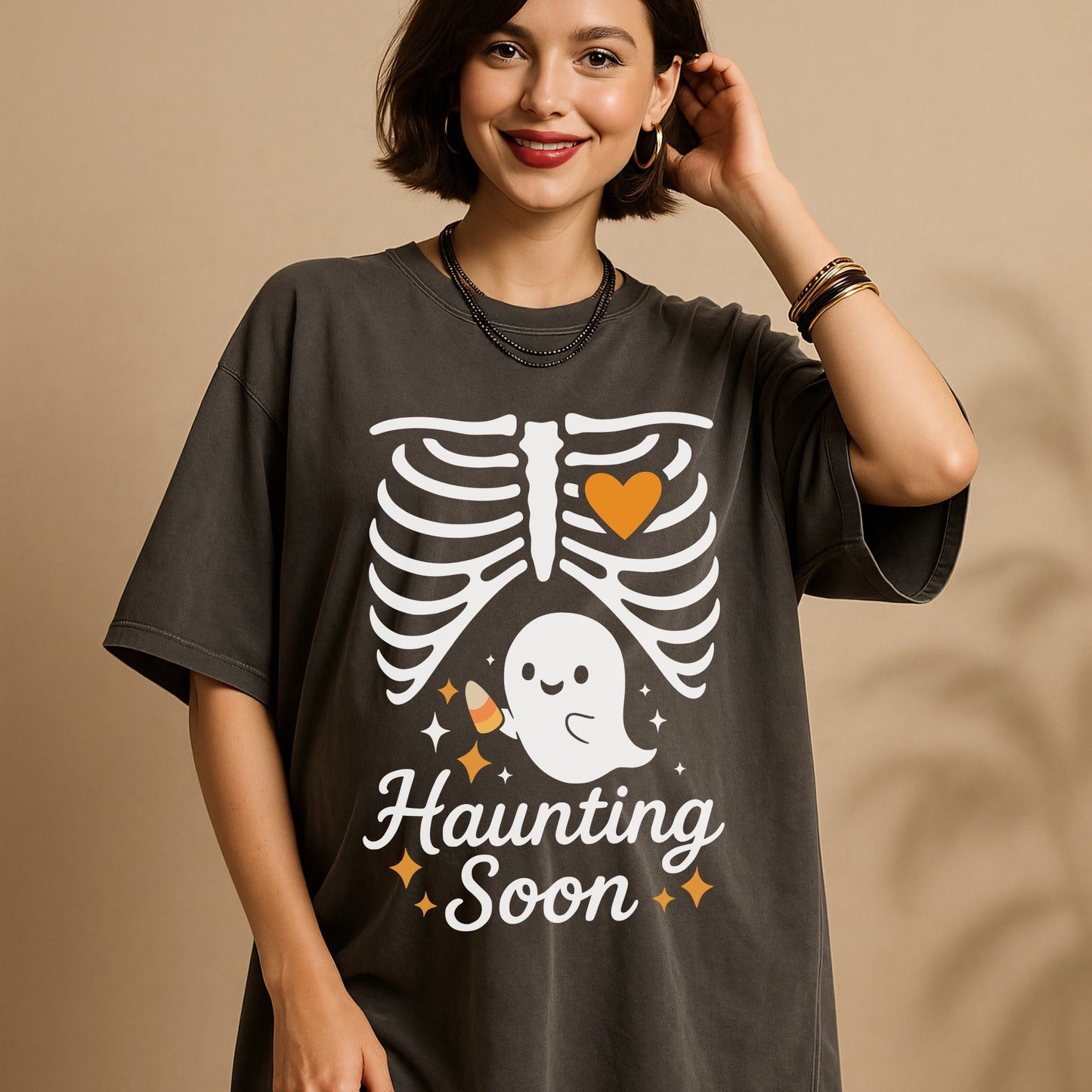 Haunting Soon Halloween Pregnancy Reveal T-Shirt