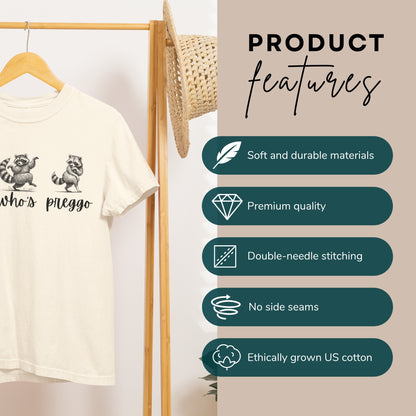 Guess Who's Preggo - Funny Raccoon Pregnancy Announcement T-Shirt