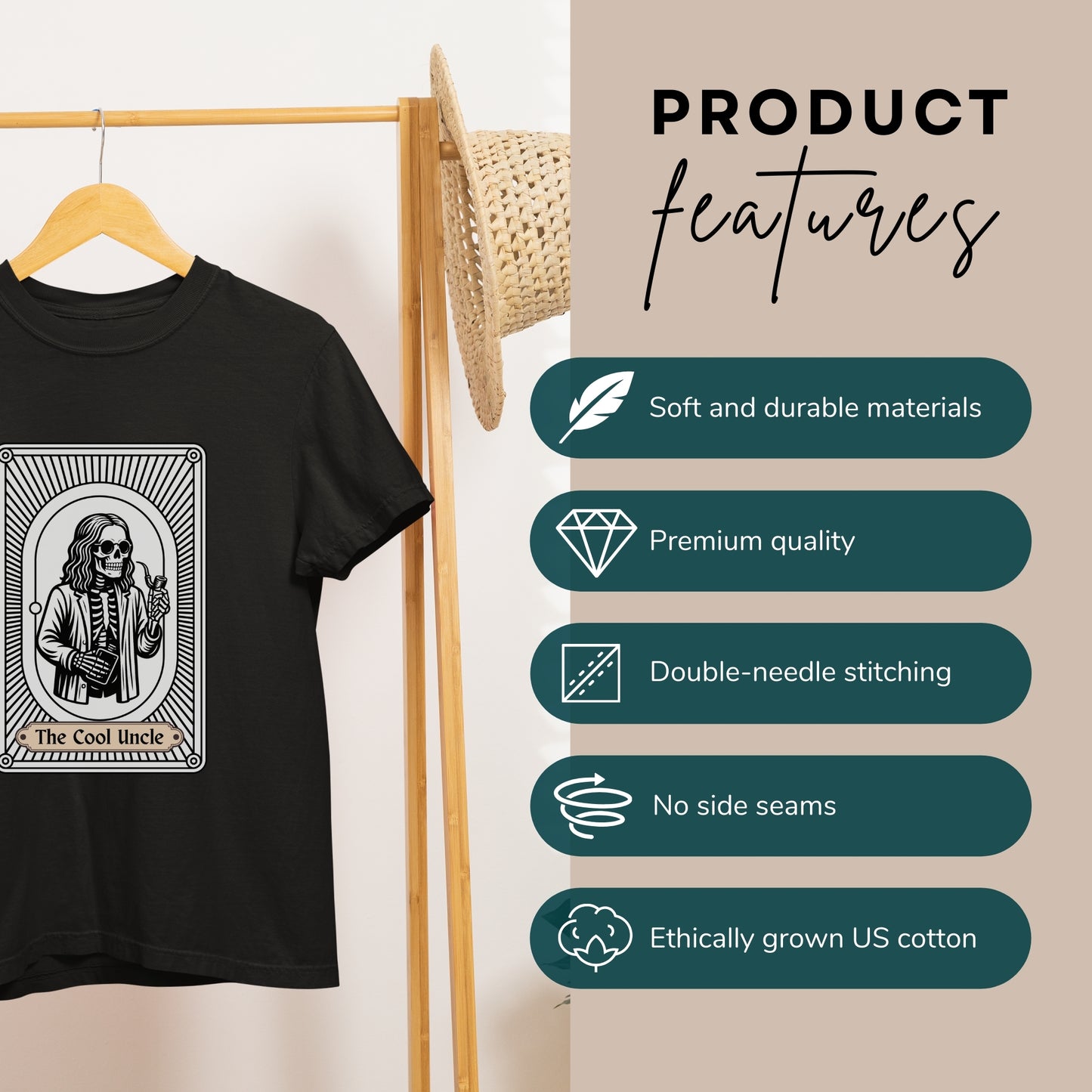 The Cool Uncle Tarot Card - Halloween Pregnancy Surprise for Brother Tshirt