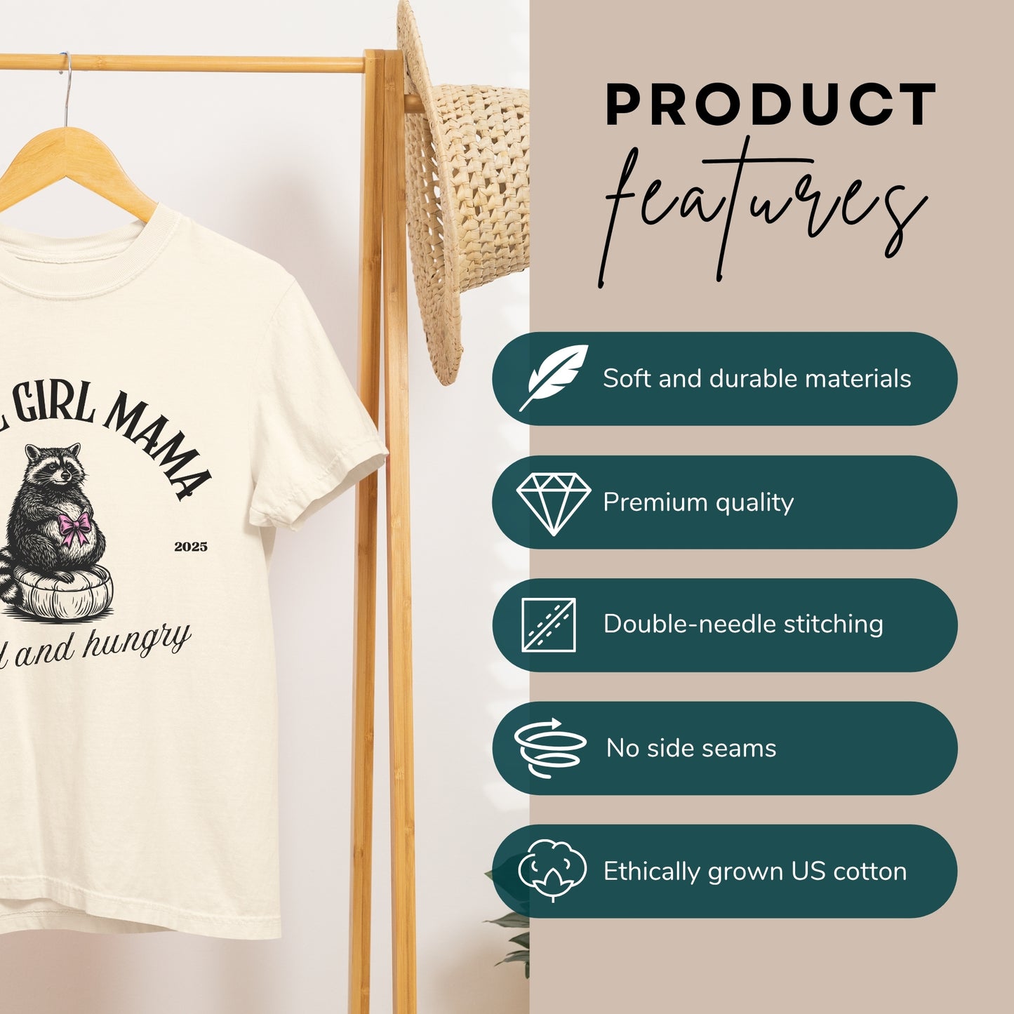 Feral Girl Mama - Cute Baby Bump Reveal T-Shirt