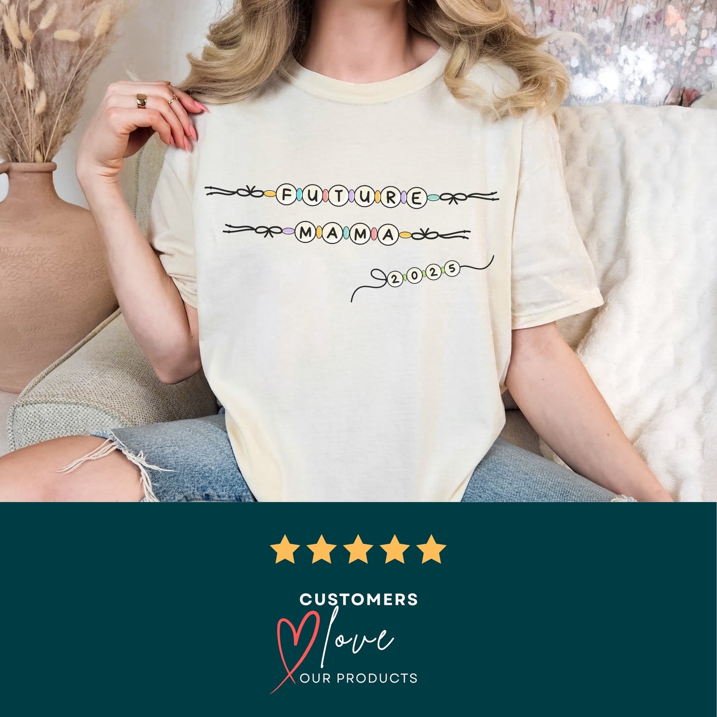Future Mama Bead Style Tshirt